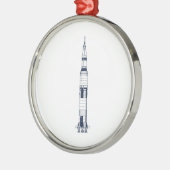 Saturn Rocket Silbernes Ornament (Links)