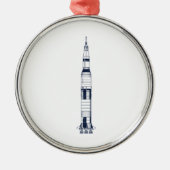 Saturn Rocket Silbernes Ornament (Vorne)
