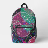 Saturn’s Rings: Maximalist Abstract Art  Bedruckter Rucksack (Vorderseite)
