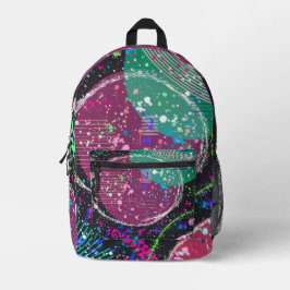 Saturn’s Rings: Maximalist Abstract Art  Bedruckter Rucksack