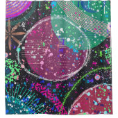 Saturn’s Rings: Maximalist Abstract Art  Duschvorhang (Vorderseite)