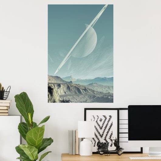 Saturn Space Art Poster (Heimbüro)