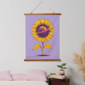 Saturn Sunflower Wandteppich Mit Holzrahmen (Schlafzimmer)