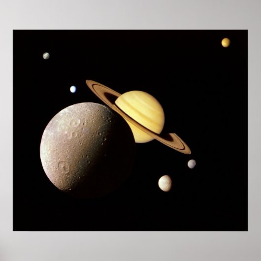Saturn System Montage Poster Print (Vorne)