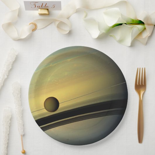 Saturn Tableware from the Celestial Collection Pappteller (Hochzeit)