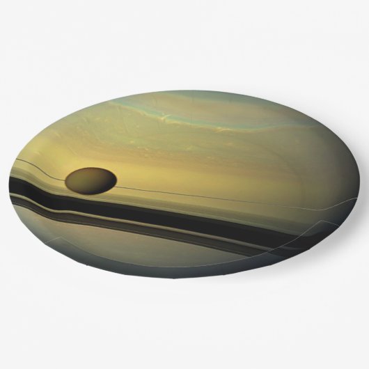 Saturn Tableware from the Celestial Collection Pappteller (Schrägansicht)