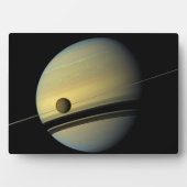 Saturn & Titan Cassini Space Foto Fotoplatte (Vorderseite)