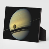 Saturn & Titan Cassini Space Foto Fotoplatte (Seite)