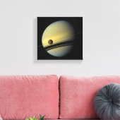 Saturn & Titan Cassini Space Foto Leinwanddruck (Insitu (Wohnzimmer))