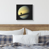 Saturn & Titan Cassini Space Foto Leinwanddruck (Insitu (Schlafzimmer))