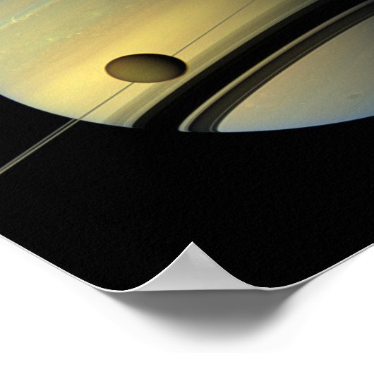 Saturn & Titan Cassini Space Foto Poster (Ecke)