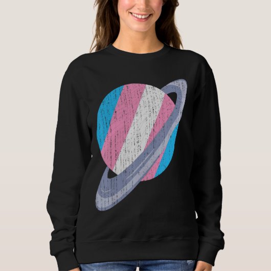 Saturn Transsexual Flag LGBT Trans Pride Month Tra Sweatshirt (Vorderseite)