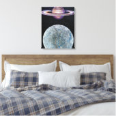 Saturn und Enceladus Leinwanddruck (Insitu (Schlafzimmer))