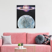 Saturn und Enceladus Leinwanddruck (Insitu (Wohnzimmer))