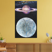 Saturn und Enceladus Leinwanddruck (Insitu (Wohnzimmer))