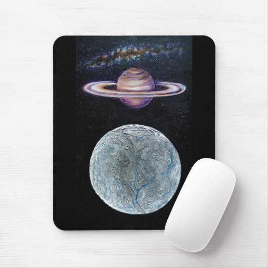 Saturn und Enceladus Mousepad (Mit Mouse)
