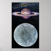 Saturn und Enceladus Poster (Vorne)