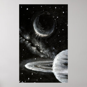 Saturn und Enceladus Poster