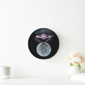 Saturn und Enceladus Runde Wanduhr (Zuhause)