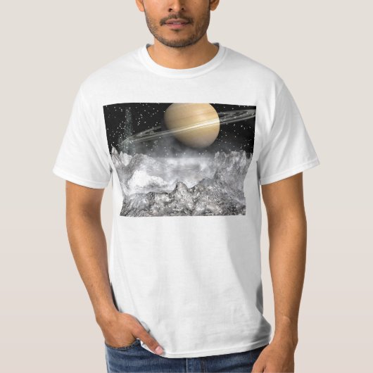 Saturn und Enceladus T-Shirt (Vorderseite)