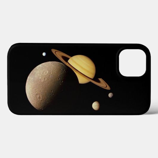 Saturn und ihre Monde Case-Mate iPhone Hülle (Rückseite (Horizontal))