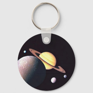 Saturn und Mond Schlüsselanhänger
