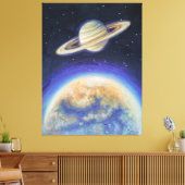 Saturn und Titan Leinwanddruck (Insitu (Wohnzimmer))