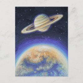 Saturn und Titan Postkarte