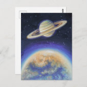 Saturn und Titan Postkarte (Vorne/Hinten)