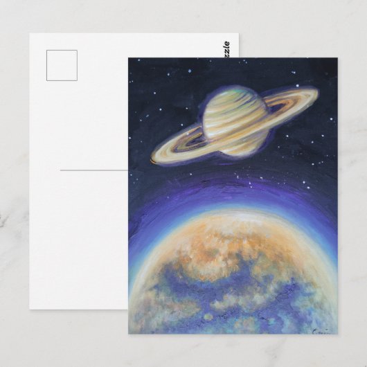 Saturn und Titan Postkarte (Vorne/Hinten)