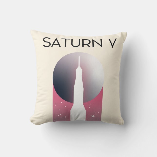 Saturn V Apollo Space Art Kissen (Vorderseite)