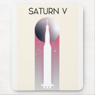 Saturn V Apollo Space Art Mousepad