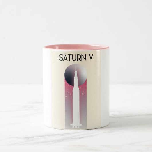 Saturn V Apollo Space Art Zweifarbige Tasse (Mittel)