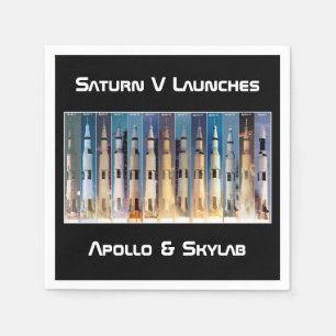 Saturn-V-Mondrakete startet Serviette