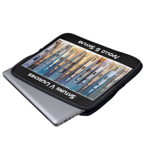 Saturn V Moon Rocket startet Laptopschutzhülle (Vorne Knopf)