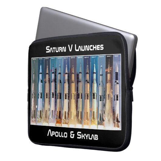 Saturn V Moon Rocket startet Laptopschutzhülle (Vorderseite Links)
