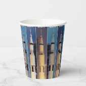 Saturn V Moon Rocket startet Papiergruppen Pappbecher (Links)