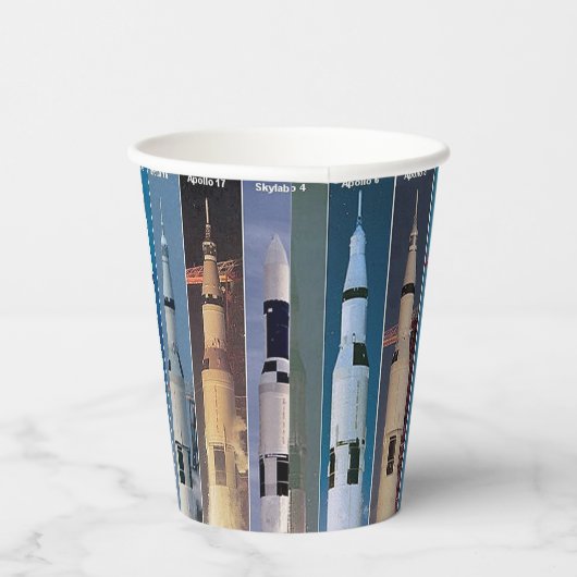 Saturn V Moon Rocket startet Papiergruppen Pappbecher (Rechts)