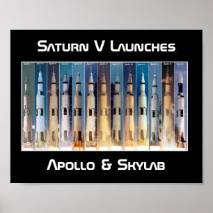 Saturn V Moon Rocket startet Poster