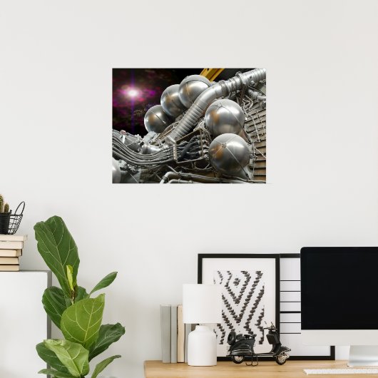 Saturn V Motor Poster (Heimbüro)