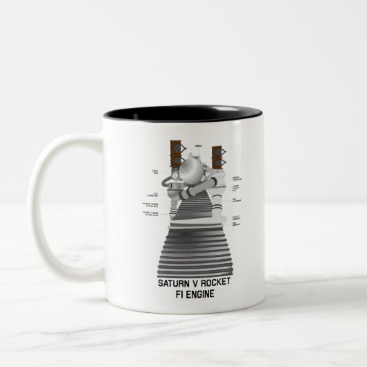 Saturn V Rakete F-1 Motor Zweifarbige Tasse (Links)