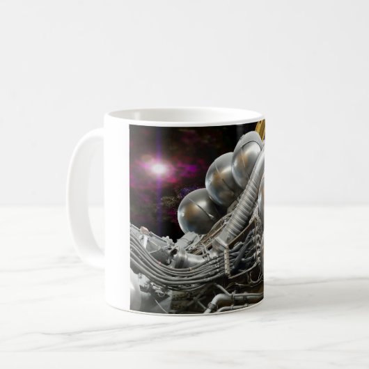 Saturn-V-Rakete Motor Kaffeetasse (Vorderseite Links)