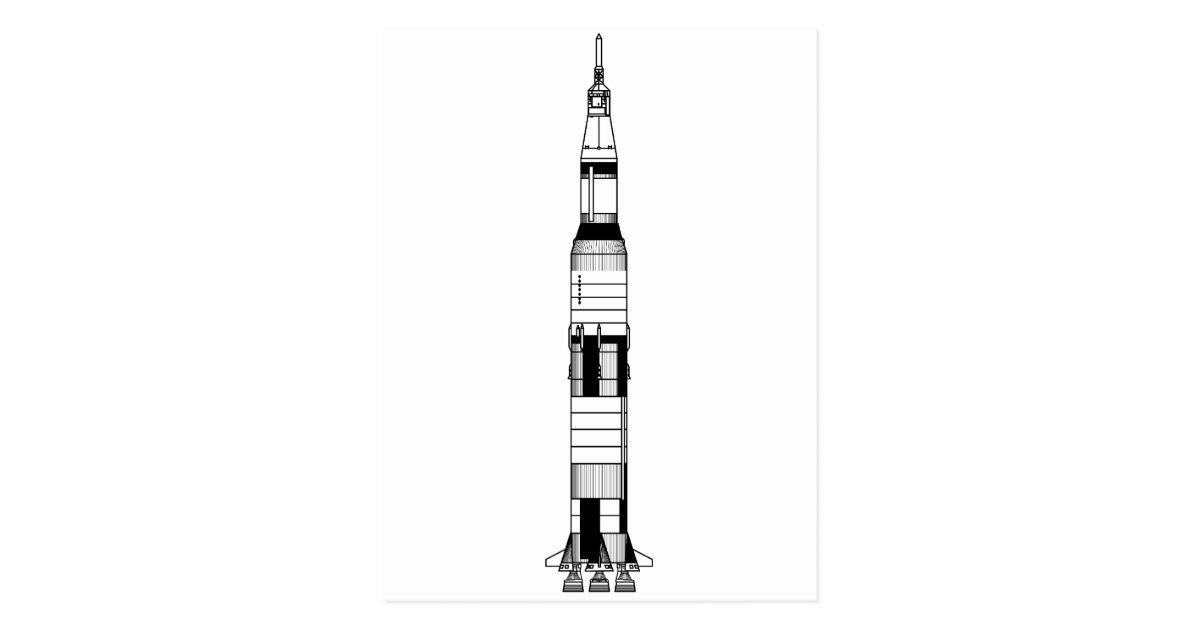 SaturnVRakete Postkarte Zazzle.de