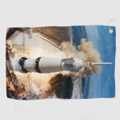 Saturn V Raketenstart 1969 Apollo Spacecraft Golfhandtuch (Horizontal)