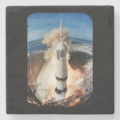 Saturn V Raketenstart 1969 Apollo Spacecraft Steinuntersetzer (Vorderseite)