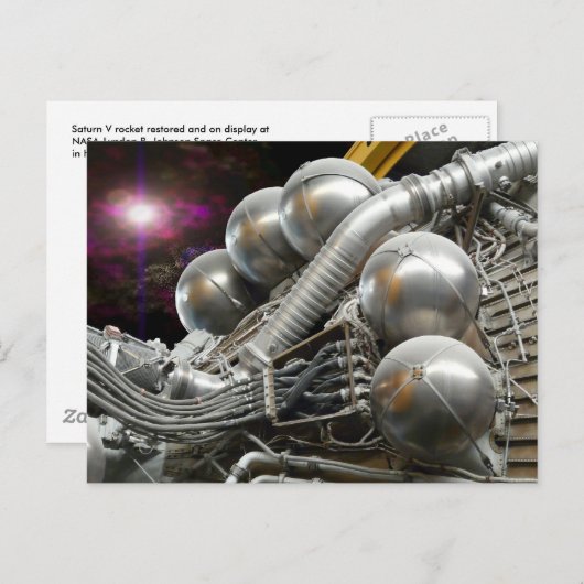 Saturn V Rocket Motor Postkarte (Vorne/Hinten)