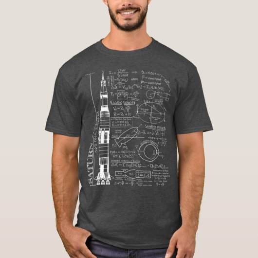 Saturn V Saturn 5 RaketenScience Gleichungen T-Shirt (Vorderseite)
