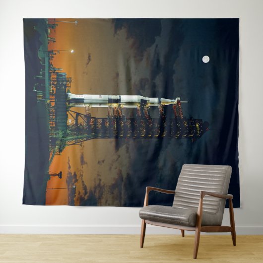 Saturn V Space Rocket Launch NASA Foto Wandteppich (Beispiel (Horizontal))