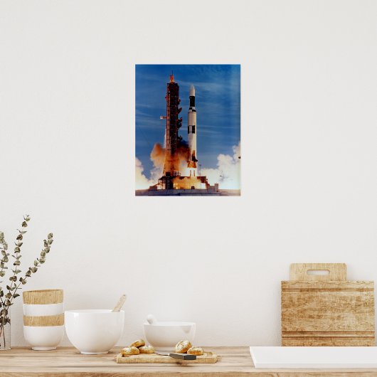 Saturn V Start der Skylab-Raumstation Poster (Küche)