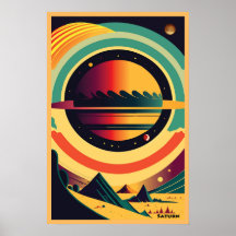 Saturn, Weltraumplakat